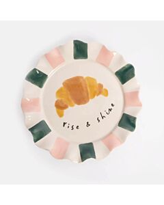 Caroline Gardner Rise & Shine Croissant Ceramic Plate
